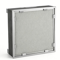 Filtre à air HEPA de type boîte pour HVAC industriel, efficacité H14, média en fibre de verre, boîtier en aluminium, connexion de conduit rond