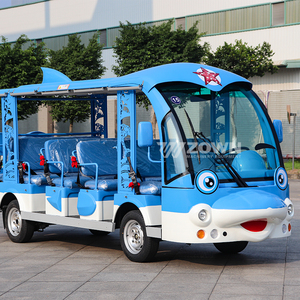 Vehículo Turístico Eléctrico al Aire Libre con Forma de Tiburón Azul, con Techo, Autobús Panorámico para Visitas a Acuarios - Product Image 6