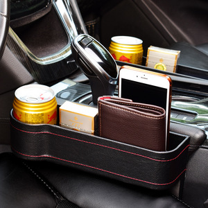 Car Storage Organizer Leather Red For Center <b>Console</b> Armrest Box With Multiple Compartments - Product Image 2