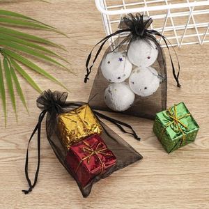 Logo Specialist Personalized Organza Bags Bulk Custom Logo <b>Drawstring</b> Jewelry <b>Pouches</b> Sheer Mesh Gift Bag for Wedding Party - Product Image 6