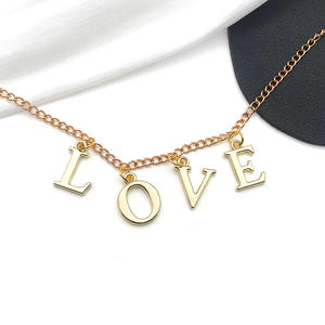 Nouveau produit en gros pendentif lettre de couleur de galvanoplastie Version coréenne pendentif en alliage de bricolage accessoires de bijoux lettres mignonnes - Product Image 2