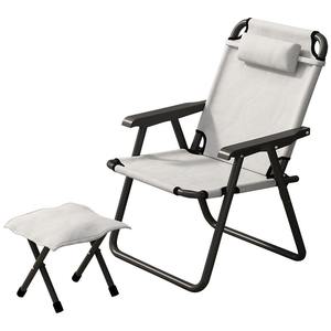 Pesca Viajes Sillas de playa Camping Patio Sillas ultraligeras al aire libre Relax Ergonómico <span class=keywords><strong>Tumbona</strong></span> Plegable Muebles de jardín con taburete - Product Image 1