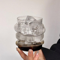 460ml Spirale Twist Wave Glazen Bekerglas Hoog Borosilicaat Onregelmatige Rimpel IJs Koffie Tumbler Transparant Water Sap Whisky Glaswerk