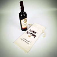 Sacs à cordon de transport de vin en toile avec logo personnalisé bouteille en coton recyclable cadeau avec poignée d'étanchéité à cordon