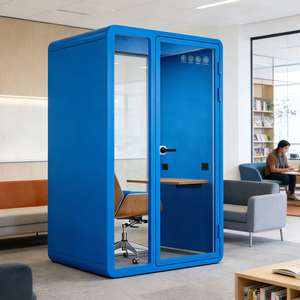 Cabine de bureau insonorisée portable en acier moderne, sans installation, silencieuse, double usage, bureau à domicile, salle de diffusion en direct - Product Image 4