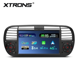 7 Inch 4+64GB Black Android 15 Car Stereo for Fiat 500 2007-2015 AI NPU QLED Screen DQ7603 DSP Fibre-optic Output Wi-Fi 6 4G - Product Image 2