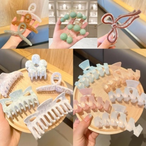 Toptan Yeni Kadın Plastik Toka Moda Oymalı Çiçek Toka Mizaç Kare Saç Pençesi Toka - Product Image 2