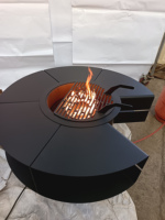 Table de foyer extérieur en acier au carbone de style américain moderne 2026 pour barbecue et camping