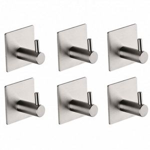 Stainless Steel Self-Adhesive <b>Kitchen</b> Bathroom Wall <b>Hooks</b> & Hangers Anti-Slip Heavy Duty Eco-Friendly Multifunction for RV Use - Product Image 1