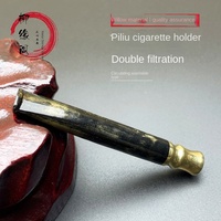 Pipe à fumer Hailiu Green Piliu, nettoyable, double filtre cylindrique, Chine