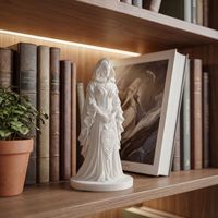 Figurine de sorcière gothique imprimée en 3D, statue de déesse de la fantaisie sombre, sorcière mystique à capuche, décoration de bureau, sculpture, modèle
