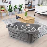 GREENSIDE Panier à linge en plastique à usage intensif, rectangulaire et moderne, pour un rangement durable