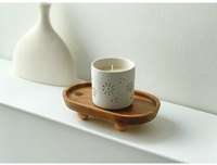 Support de bain moderne en bois d'acacia rond, socle, support pour plantes, support à gâteaux, plateau à savon, plateau de table, plateau de bureau