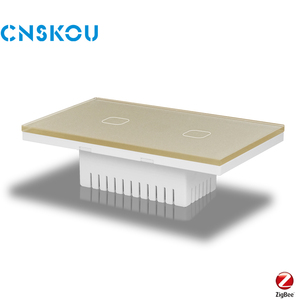 Cnskou CE/RoHS/SAA Úc mỹ Thủy tinh Google Alexa bằng giọng nói trung tính 2 Gang tuya ZigBee nhà thông minh tường chuyển đổi ánh sáng mô-đun - Product Image 4