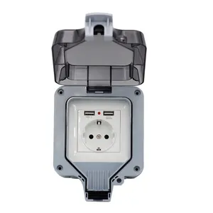 European standard German indicator switch heighten outdoor waterproof switch socket box outdoor garden waterproof switch socket