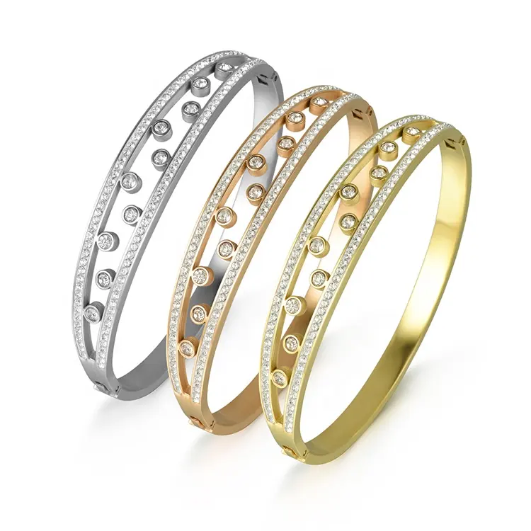 ODM OEM Manufacturer Trendy Custom Gifts Designer Charm Blank Bangles Stainless Steel Bracelet