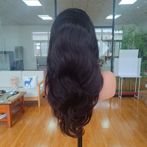 วิกผมแท้แบบจีนถักมือ ยอดนิยมในตลาด  ฐานไหม  <span class=keywords><strong>สี</strong></span><span class=keywords><strong>ดำ</strong></span>ธรรมชาติ  ลอนคลาย  ความหนาปานกลาง  จัดส่งรวดเร็ว - Product Image 2