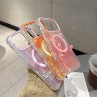 Étui magnétique dégradé IMD pour |   TPU imperméable, antichoc, protection 360° |   Sangle de téléphone et design de mode urbaine