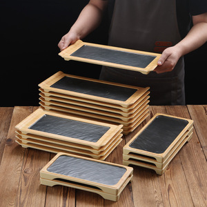 <b>Melamine</b> imitation porcelain <b>plate</b>, fresh-cut beef <b>plate</b>, hanging tenderloin beef <b>plate</b>, rectangular <b>plate</b>, creative - Product Image 1