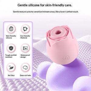 女性用快楽グッズ ローズフラワー吸引式エッグバイブレーター 乳首責め 大人のおもちゃ - Product Image 2