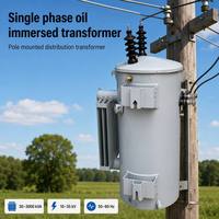Transformateur monophasé immergé dans l'huile monté sur poteau pour la distribution d'énergie industrielle
