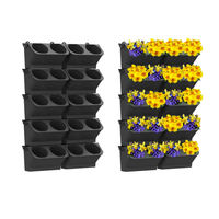 Pot de fleurs mural vertical en jute à 2 trous, petit, en plastique, pour décoration extérieure et intérieure de jardin – Vente en gros usine