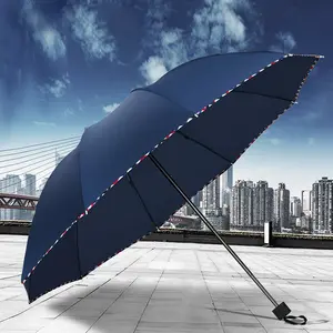 Extra Large Dual-Use Student Folding Sunshade Umbrella Rain and Shine Thickened Fabric with UV Printing and Customizable Logo