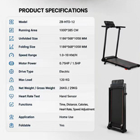 Tapis de marche pliable 2-en-1 avec poignée, gain de place, pour bureau à domicile, machine de course électrique silencieuse, moteur 1.5HP, écran LED