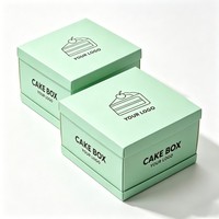 Boîte à gâteau haute pour anniversaire en matériaux recyclables, boîte alimentaire à emporter pour fêtes et mariages, vente en gros, boîte à biscuits personnalisable avec logo pour cadeaux