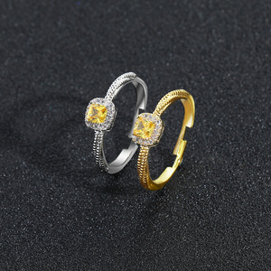 Sugar Cube <b>Ring</b> Opening Zircon Ladies <b>Ring</b> Hip Hop Personality Jewelry - Product Image 2