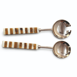 Thick Stainless Steel Handle Luxury Salad Server Unique Design High Quality <b>Silver</b> Plated Eco-Friendly Dishwasher Safe Anti-Slip - Product Image 1