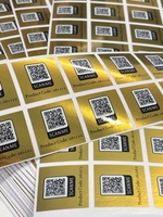 Etiquetas con Código QR en Lámina Dorada Personalizadas, Adhesivos Impermeables para la Trazabilidad de Productos