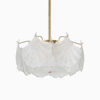 Lustre suspendu en verre moderne nordique, luminaire de luxe en verre, plafonnier en cuivre et verre de Murano pour hôtel et villa
