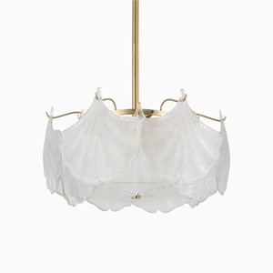 French-style affordable luxury glass and crystal chandelier featuring ginkgo <b>leaf</b> motifs—suitable for dining and bedrooms. - Product Image 4