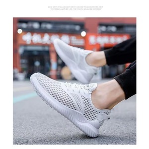 Summer Breathable <b>Thin</b> Mesh Lace-Up Shoes for Men Black Lightweight Sporty Casual Running Anti-Slip Large Mesh Hollowed-Out - Product Image 1