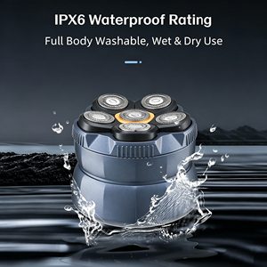 6D Magnetic Floating Heads IPX6 Waterproof Bald Head <b>Shaver</b> 1400mAh Rechargeable <b>Face</b> & Body Use Household for Men - Product Image 3