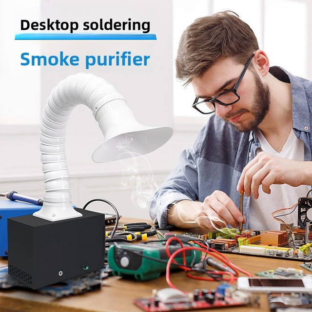 Portable Solder Smoke Fume Extractor 135m/h 430Pa 12V DC 42dB Flexible Arm Electronics Lab Soldering Station OEM 1 Year