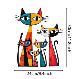 Art déco moderne, artisanat en fer forgé, 2 silhouettes de gecko en métal, base en toile, sculpture <span class=keywords><strong>murale</strong></span>, décoration de cour, multi-pièces - Product Image 5