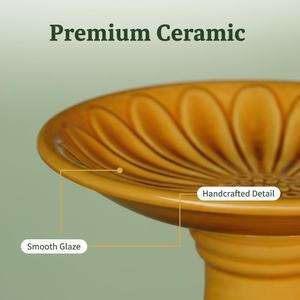 Bain d'oiseaux moderne en céramique verte Esschert Design avec grand socle <span class=keywords><strong>pour</strong></span> <span class=keywords><strong>jardin</strong></span> - Product Image 6