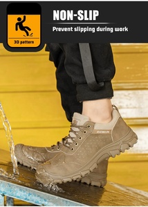 JIANKUN Chaussures <span class=keywords><strong>de</strong></span> sécurité confortables en cuir microfibre résistant à l'usure avec embout en acier Chaussures <span class=keywords><strong>de</strong></span> sécurité industrielles pour hommes femmes prix bon marché - Product Image 4