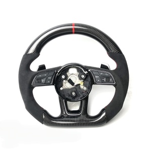 Volant de voiture sport en cuir et fibre de carbone personnalisé en stock pour <span class=keywords><strong>Audi</strong></span> S6 S7 A4 A5 A6 A7 Q3 Q5 A3 S3 <span class=keywords><strong>S8</strong></span> 2014 2015 2016 - Product Image 3