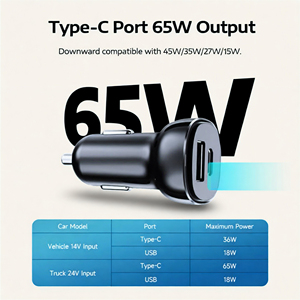 Cargador de Coche Dual USB de Fábrica con Protocolo Dual QC PD, 18W USB-A y 65W Tipo C para Android, Cámara de Coche, <span class=keywords><strong>iPhone</strong></span>, Adaptador de Corriente para Coche - Product Image 4