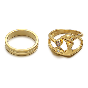 18K oro placcato gioielli irregolare anello di lusso zircone anello di fidanzamento anello di nozze per le donne