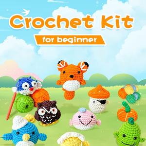 <span class=keywords><strong>Kit</strong></span> de crochet fait main pour débutants bricolage tricot animal plante légume bricolage paquet de matériel - Product Image 2