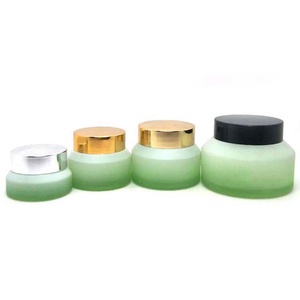 Luxury 15g 30g 50g 100g Cosmetics Face Cream <b>Empty</b> Pink Matte Slant Shoulder Glass Cosmetic <b>Jars</b> with Plastic Cap - Product Image 3