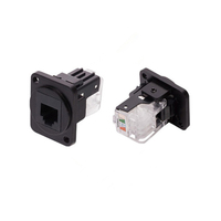 Módulo CAT6 tipo D RJ45, cable de red blindado, extensor de cable de red, Conector de datos directos de doble cabeza