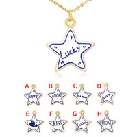 Pendentif Breloque Cœur Étoile, Collier Ras du Cou DIY pour la Fabrication de Bijoux avec Breloques Amour, Baiser, Maman, Lettre Porte-Bonheur