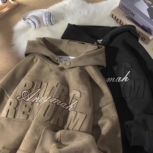 BOTTCOOLA <span class=keywords><strong>Felpa</strong></span> con Cappuccio da <span class=keywords><strong>Uomo</strong></span> Oversize in Pile Traspirante con Grafica 3D Vintage, Pullover da Tempo Libero e <span class=keywords><strong>Streetwear</strong></span> all'Ingrosso - Product Image 6