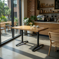 Pied de table pliable léger en aluminium noir, base croisée, design industriel, pour salle à manger, cuisine, mobilier commercial, terrasse, restaurant