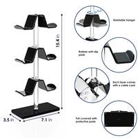 Support de contrôleur en acrylique moderne portable personnalisé en usine à 3 niveaux Base noire renforcée à rotation 360 pour contrôleur de jeu
